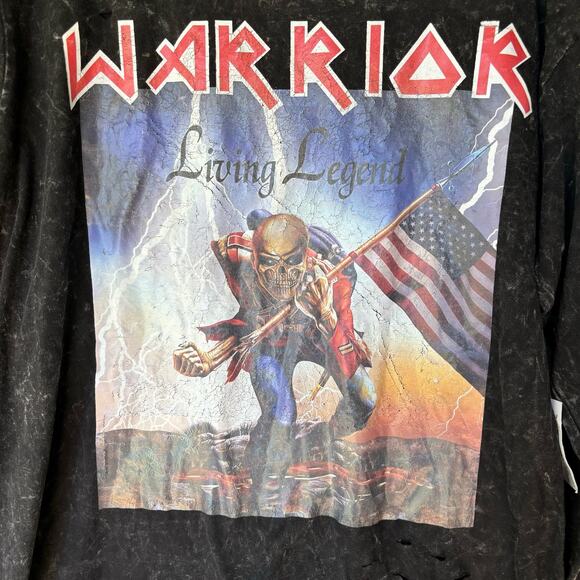 Another Hype Piece Shirt AHP 2XL Warrior Living Legend Distressed Skeleton Flag - Picture 5 of 15